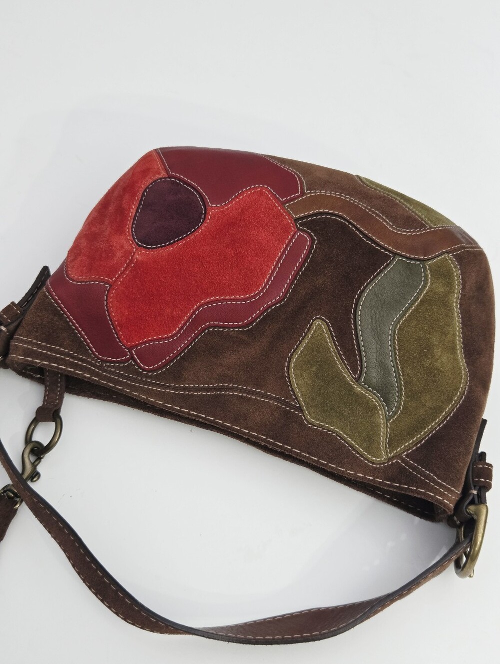 EXCELLENT RARE VINTAGE COACH POPPY FOR PEACE SUEDE HOBO AND WRISTLET - Picture 4 of 11